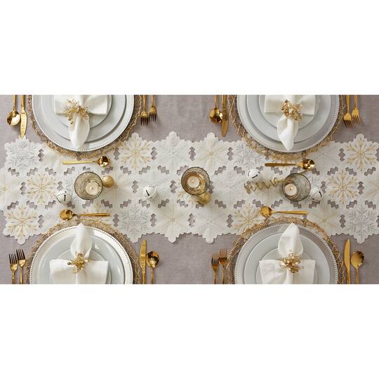 DII® 108" Snowflakes Embroidered Table Runner